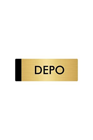Metal Yönlendirme Levhası, Departman Kapı Isimliği Depo 5x20 Cm Altın Renk