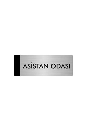 Metal Yönlendirme Levhası, Departman Kapı Isimliği Asistan Odası 5x20 Cm Gümüş Renk