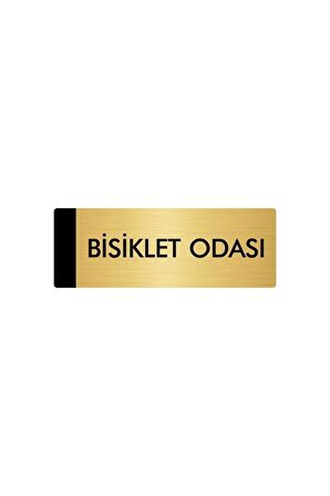 Metal Yönlendirme Levhası, Departman Kapı Isimliği Bisiklet Odası 7X20 Cm Altın Renk
