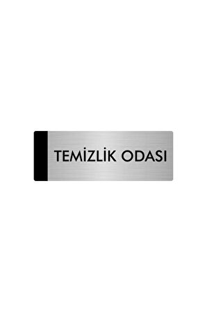 Metal Yönlendirme Levhası, Departman Kapı Isimliği Temizlik Odası 5x20 Cm Gümüş Renk