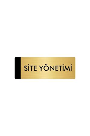 Metal Yönlendirme Levhası, Departman Kapı Isimliği Site Yönetimi 5x20 Cm Altın Renk