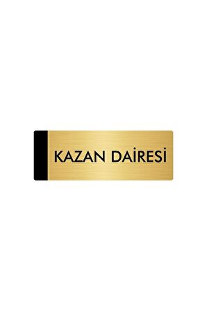 Metal Yönlendirme Levhası, Departman Kapı Isimliği Kazan Dairesi 7X20 Cm Altın Renk