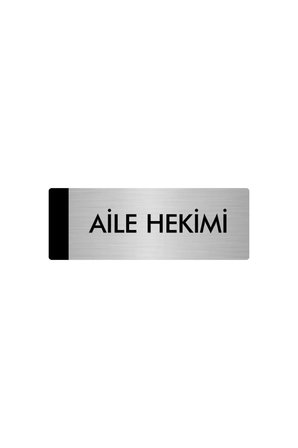 Metal Yönlendirme Levhası, Departman Kapı Isimliği Aile Hekimi 5x20 Cm Gümüş Renk