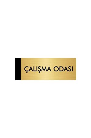 Metal Yönlendirme Levhası, Departman Kapı Isimliği Çalışma Odası 5x20 Cm Altın Renk