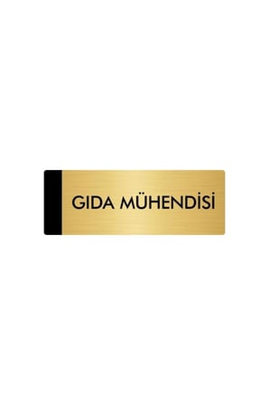 Metal Yönlendirme Levhası, Departman Kapı Isimliği Gıda Mühendisi 10X20 Cm Altın Renk