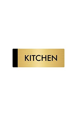 Metal Yönlendirme Levhası, Departman Kapı Isimliği Kitchen 5x20 Cm Altın Renk