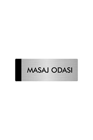 Metal Yönlendirme Levhası, Departman Kapı Isimliği Masaj Odası 5x20 Cm Gümüş Renk