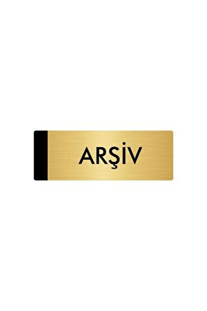 Metal Yönlendirme Levhası, Departman Kapı Isimliği Arşiv 7X20 Cm Altın Renk
