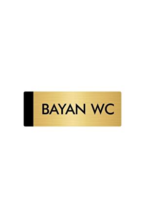 Metal Yönlendirme Levhası, Departman Kapı Isimliği Wc 5x20 Cm Altın Renk