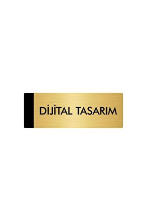 Metal Yönlendirme Levhası, Departman Kapı Isimliği Dijital Tasarım 5x20 Cm Altın Renk