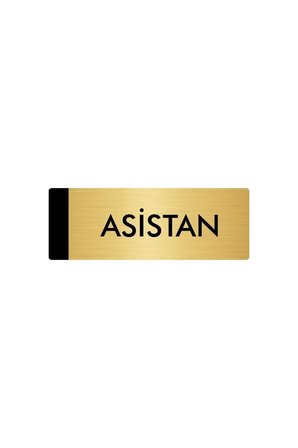 Metal Yönlendirme Levhası, Departman Kapı Isimliği Asistan 7X20 Cm Altın Renk