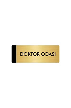 Metal Yönlendirme Levhası, Departman Kapı Isimliği Doktor Odası 5x20 Cm Altın Renk