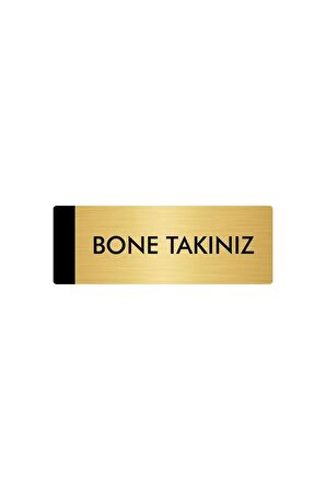 Metal Yönlendirme Levhası, Departman Kapı Isimliği Bone Takınız 5x20 Cm Altın Renk