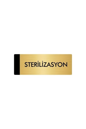 Metal Yönlendirme Levhası, Departman Kapı Isimliği Sterilizasyon 5x20 Cm Altın Renk