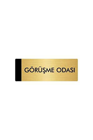 Metal Yönlendirme Levhası, Departman Kapı Isimliği Görüşme Odası 5x20 Cm Altın Renk