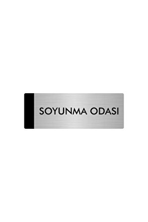 Metal Yönlendirme Levhası, Departman Kapı Isimliği Soyunma Odası 5x20 Cm Gümüş Renk