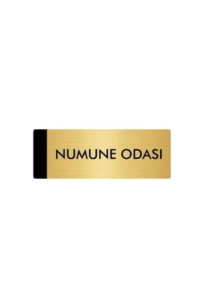 Metal Yönlendirme Levhası, Departman Kapı Isimliği Numune Odası 5x20 Cm Altın Renk