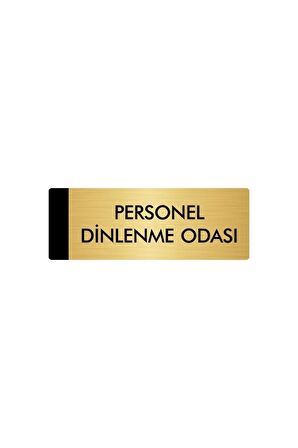 Metal Yönlendirme Levhası, Departman Kapı Isimliği Personel Dinlenme Odası 5x20 Cm Altın Renk