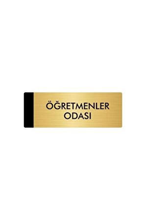 Metal Yönlendirme Levhası, Departman Kapı Isimliği Öğretmenler Odası 5x20 Cm Altın Renk