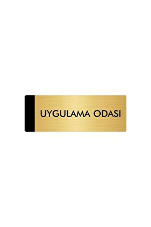 Metal Yönlendirme Levhası, Departman Kapı Isimliği Uygulama Odası 5x20 Cm Altın Renk