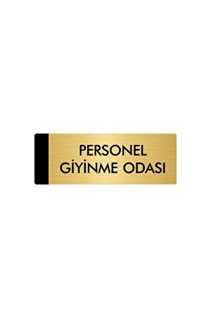 Metal Yönlendirme Levhası, Departman Kapı Isimliği Personel Giyinme Odası 7X20 Cm Altın Renk