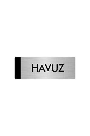 Metal Yönlendirme Levhası, Departman Kapı Isimliği Havuz 5x20 Cm Gümüş Renk