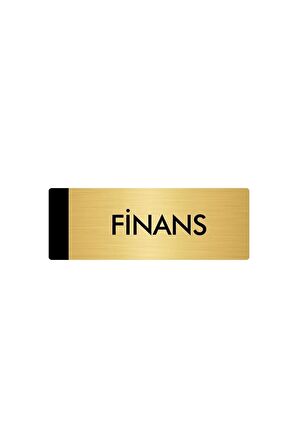 Metal Yönlendirme Levhası, Departman Kapı Isimliği Finans 7X20 Cm Altın Renk