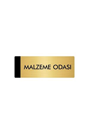 Metal Yönlendirme Levhası, Departman Kapı Isimliği Malzeme Odası 7X20 Cm Altın Renk