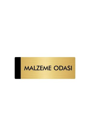 Metal Yönlendirme Levhası, Departman Kapı Isimliği Malzeme Odası 7X20 Cm Altın Renk