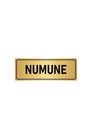 Metal Yönlendirme Levhası, Departman Kapı Isimliği Numune 7x20 Cm Altın Renk