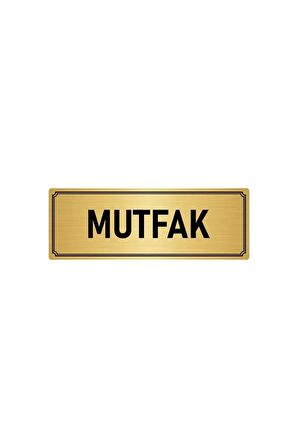 Metal Yönlendirme Levhası, Departman Kapı Isimliği Mutfak 7x20 Cm Altın Renk