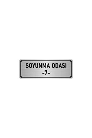 Metal Yönlendirme Levhası, Departman Kapı Isimliği Soyunma Odası 7 5x20 Cm Gümüş Renk