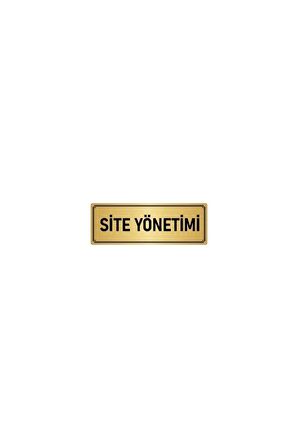 Metal Yönlendirme Levhası, Departman Kapı Isimliği Site Yönetimi 7x20 Cm Altın Renk