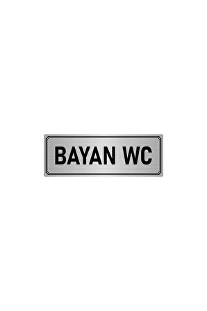 Metal Yönlendirme Levhası, Departman Kapı Isimliği Wc 7x20 Cm Gümüş Renk