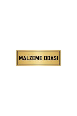 Metal Yönlendirme Levhası, Departman Kapı Isimliği Malzeme Odası 5x20 Cm Altın Renk