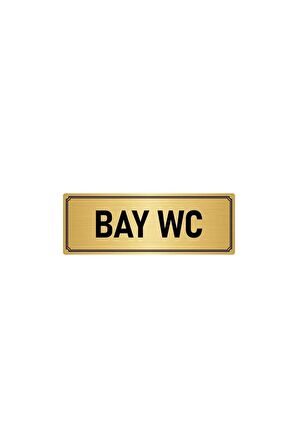Metal Yönlendirme Levhası, Departman Kapı Isimliği Bay Wc 5x20 Cm Altın Renk