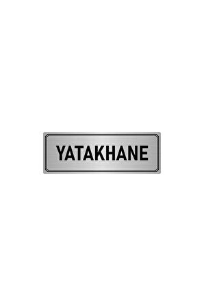 Metal Yönlendirme Levhası, Departman Kapı Isimliği Yatakhane 5x20 Cm Gümüş Renk
