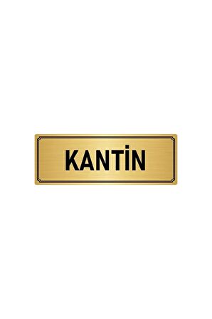 Metal Yönlendirme Levhası, Departman Kapı Isimliği Kantin 5x20 Cm Altın Renk