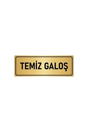 Metal Yönlendirme Levhası, Departman Kapı Isimliği Temiz Galoş 5x20 Cm Altın Renk
