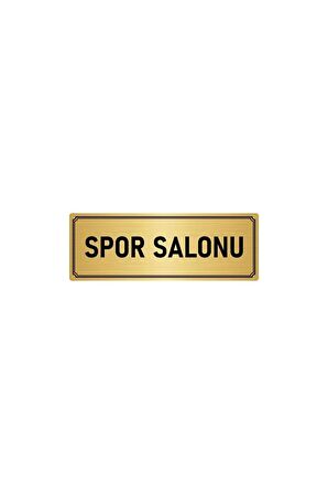 Metal Yönlendirme Levhası, Departman Kapı Isimliği Spor Salonu 5x20 Cm Altın Renk