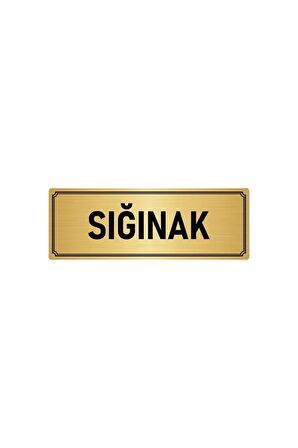 Metal Yönlendirme Levhası, Departman Kapı Isimliği Sığınak 5x20 Cm Altın Renk
