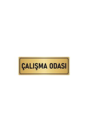 Metal Yönlendirme Levhası, Departman Kapı Isimliği Çalışma Odası 5x20 Cm Altın Renk