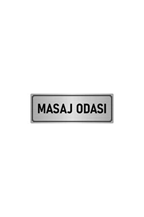 Metal Yönlendirme Levhası, Departman Kapı Isimliği Masaj Odası 5x20 Cm Gümüş Renk