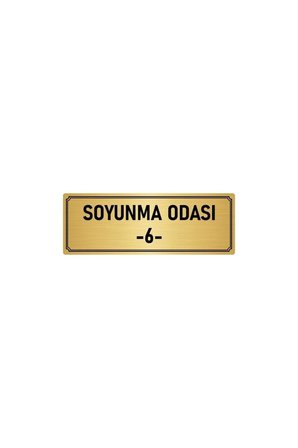 Metal Yönlendirme Levhası, Departman Kapı Isimliği Soyunma Odası 6 10x20 Cm Altın Renk