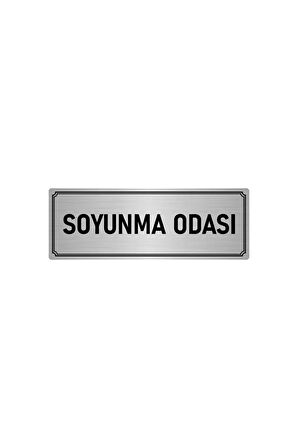 Metal Yönlendirme Levhası, Departman Kapı Isimliği Soyunma Odası 5x20 Cm Gümüş Renk