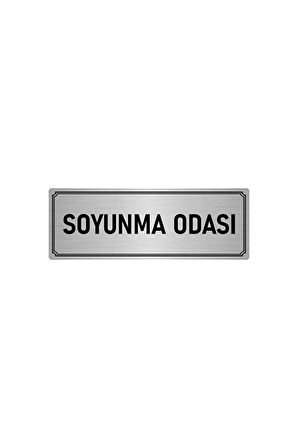 Metal Yönlendirme Levhası, Departman Kapı Isimliği Soyunma Odası 7x20 Cm Gümüş Renk