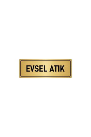 Metal Yönlendirme Levhası, Departman Kapı Isimliği Evsel Atık 5x20 Cm Altın Renk