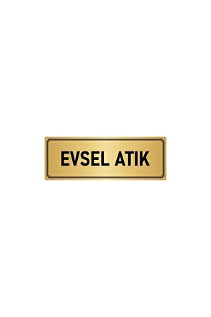 Metal Yönlendirme Levhası, Departman Kapı Isimliği Evsel Atık 5x20 Cm Altın Renk