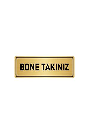 Metal Yönlendirme Levhası, Departman Kapı Isimliği Bone Takınız 5x20 Cm Altın Renk