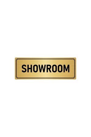Metal Yönlendirme Levhası, Departman Kapı Isimliği Showroom 5x20 Cm Altın Renk